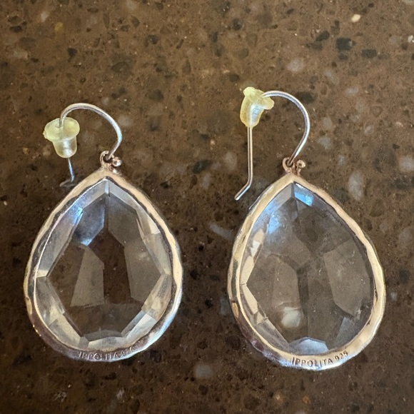 IPPOLITA Large rock candy Crystal clear quartz Teardrop Earrings $595 ~ 1.73” - Picture 3 of 5